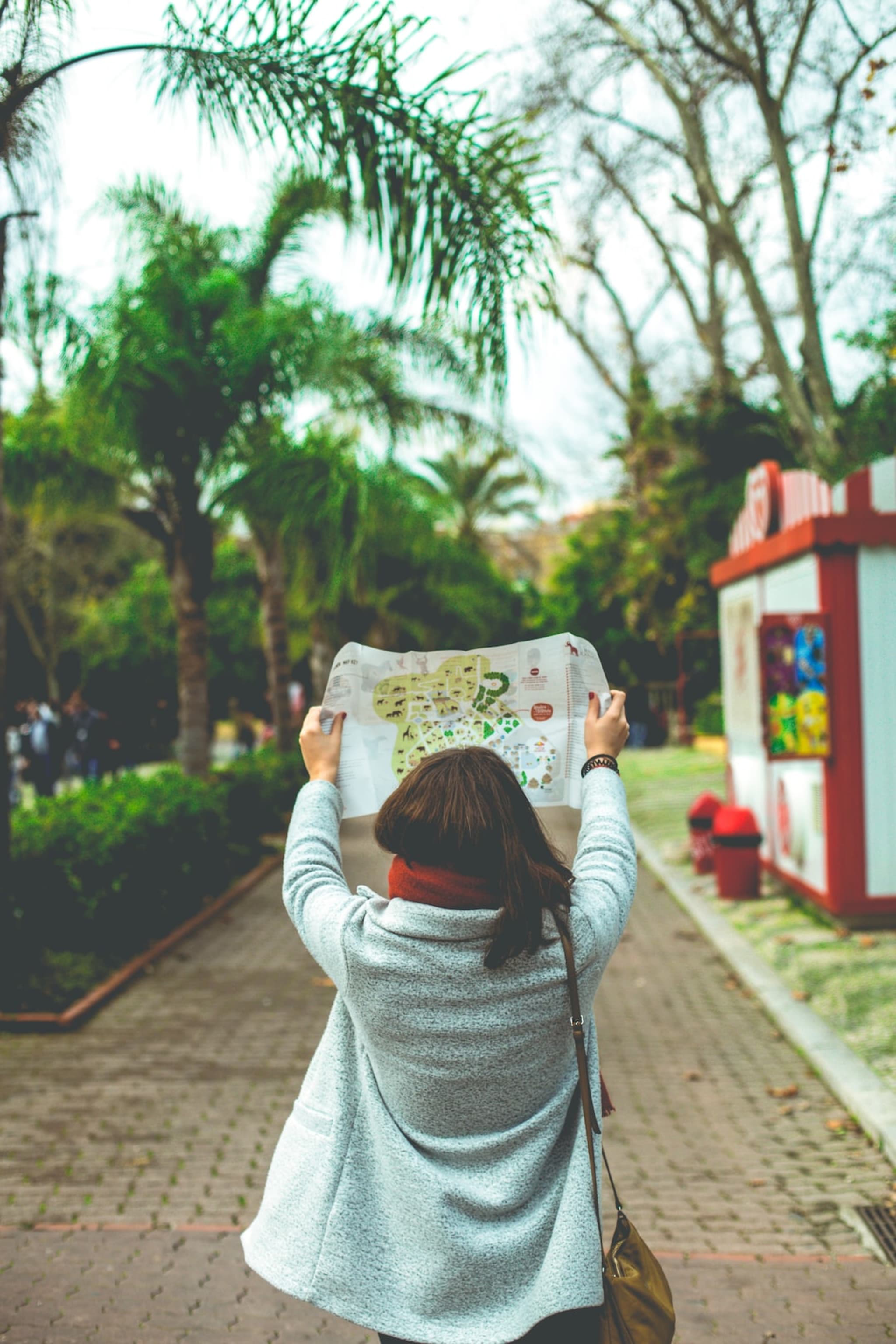 Visitor reading a map of Blackpool attractions